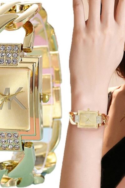 Montre de luxe pour femme avec bracelet en métal
