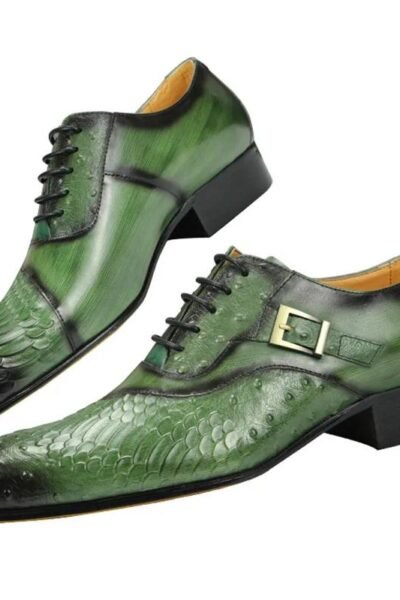 Chaussures Habillées Vertes pour Homme