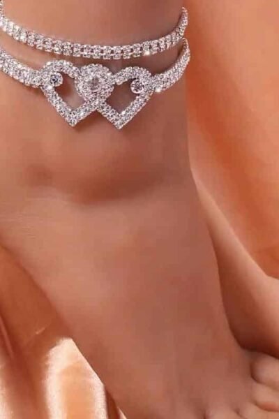 Bracelet de cheville en zircone cubique pour femme