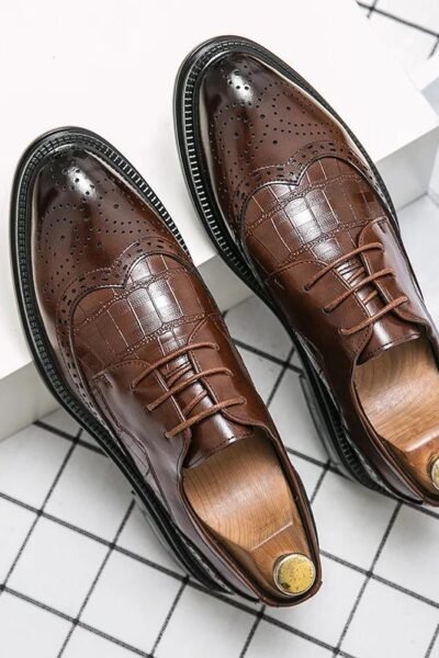 Chaussures en cuir formelles pour hommes, chaussures Oxford de bureau