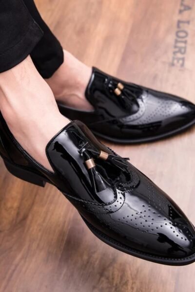 Chaussures formelles pointues en cuir pour hommes