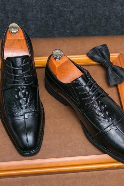 Chaussures en cuir Derby de luxe pour hommes