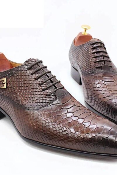 Chaussures en cuir provoqué pour hommes, style classique