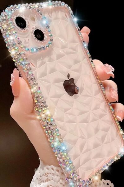 Coque en silicone souple antichoc avec paillettes de diamant pour iPhone