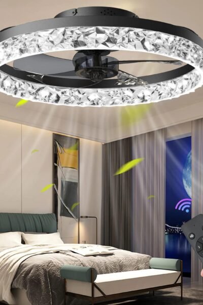 Ventilateur de plafond avec lumière Led et télécommande pour la décoration de la maison